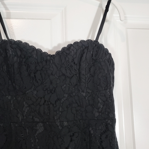 Hello Molly Messing with Me Black Lace Sweetheart Neck Sheer Skirt Midi Dress XS - Picture 7 of 15